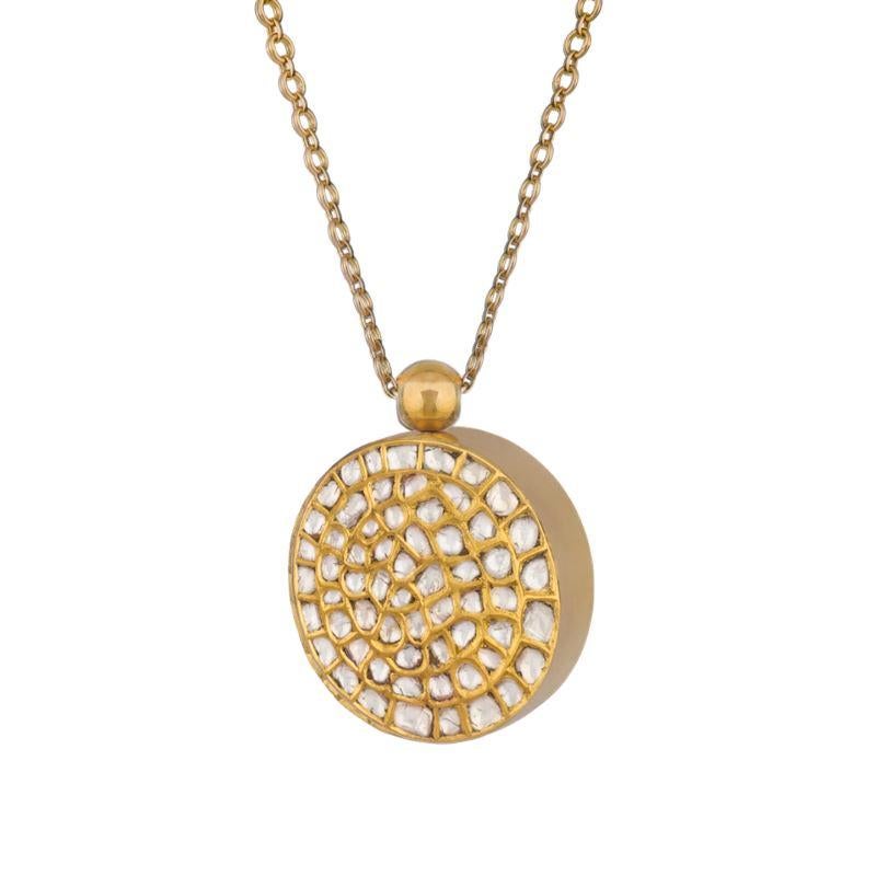 OUROBOROS Halskette aus 18 Karat Gold mit Diamant- und Onyx-Anhänger im Angebot 1