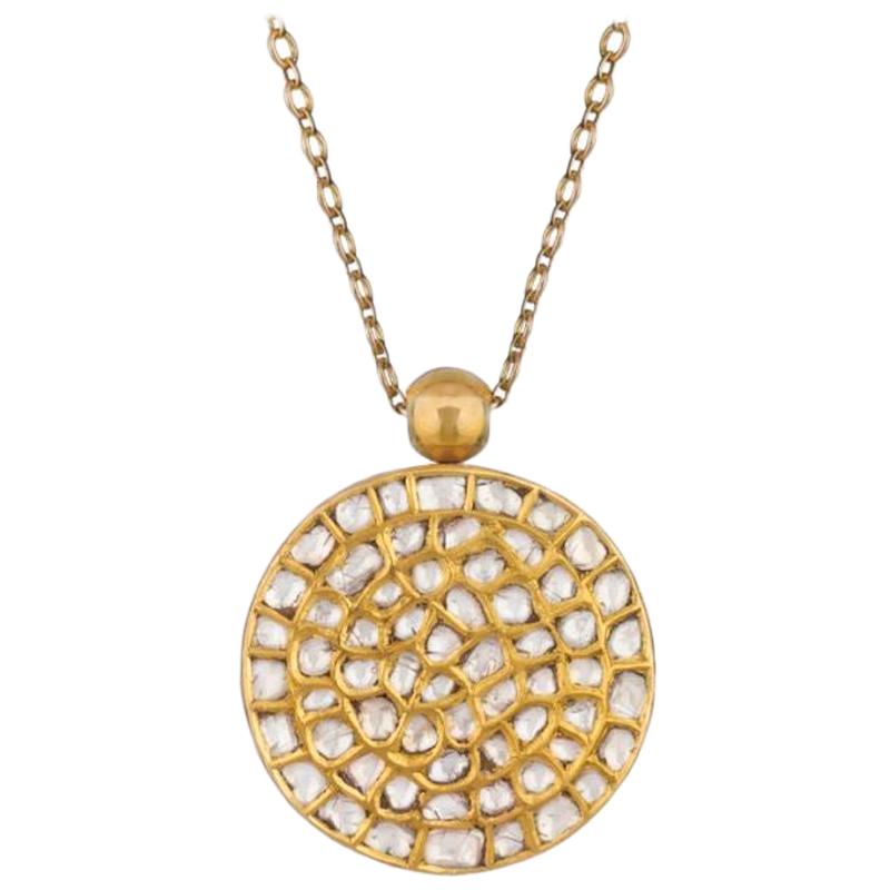 OUROBOROS Halskette aus 18 Karat Gold mit Diamant- und Onyx-Anhänger im Angebot