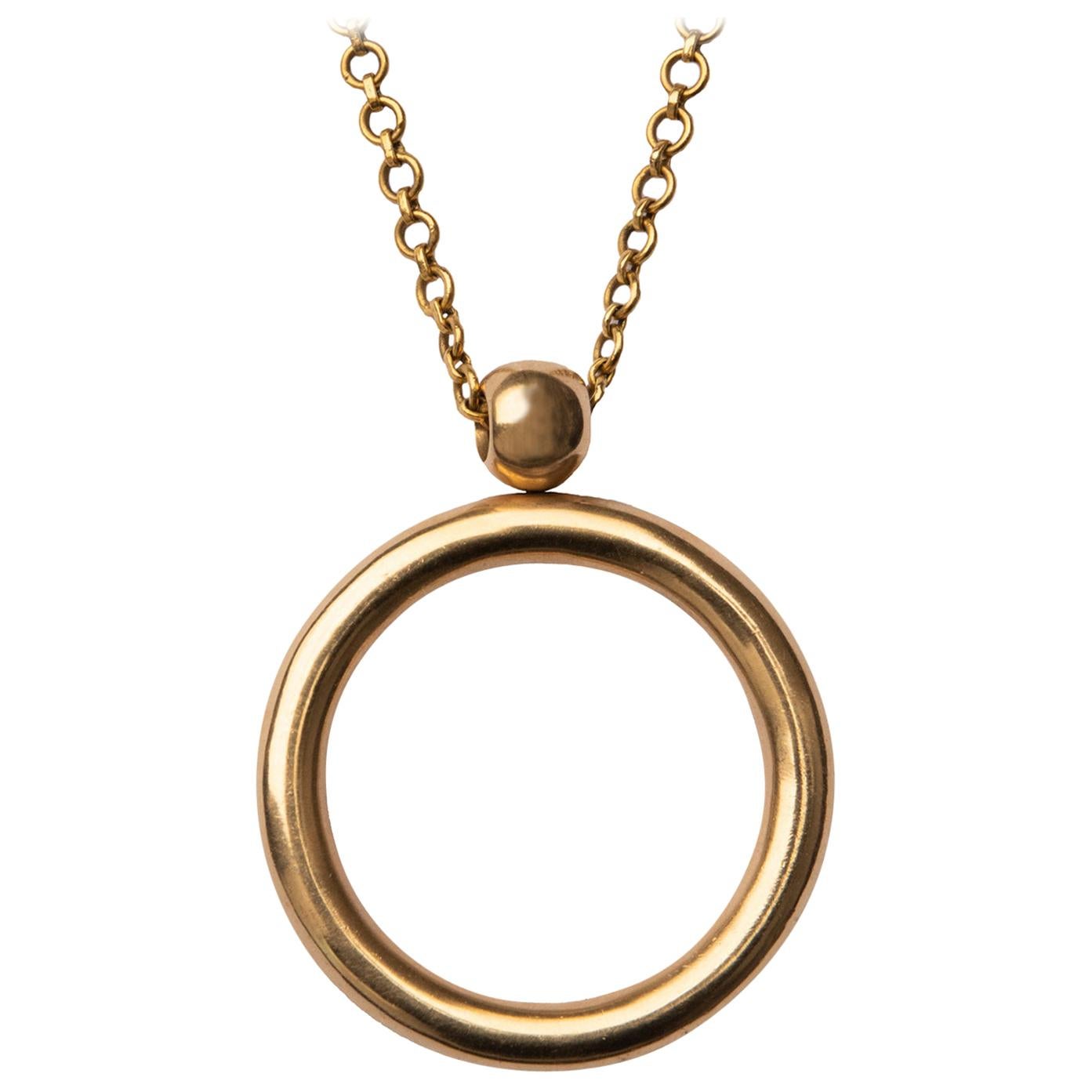 Ouroboros Gold Circle 'Infinity' Pendant Necklace For Sale