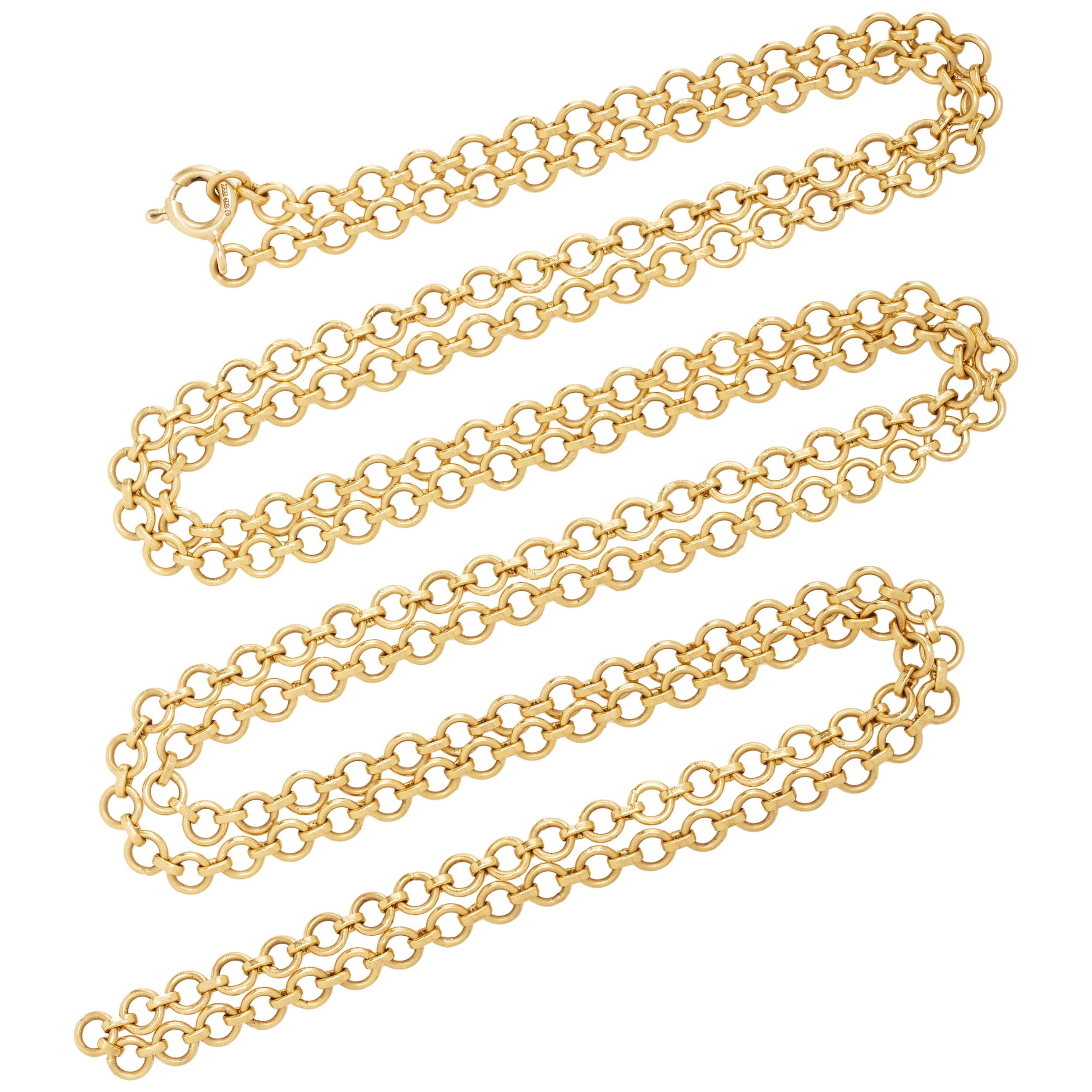 Ouroboros Handmade 18 Karat Gold Chain For Sale