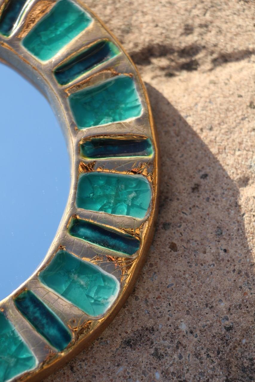 Ceramic Ouroboros Mirror by Mithé Espelt