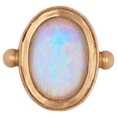 Ouroboros Oval Opal 18 Karat Yellow Gold Ring