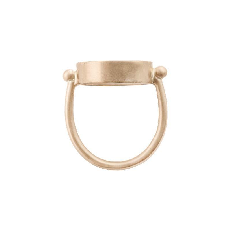 Artisan OUROBOROS Rainbow Moonstone and Lapis Lazuli Inlaid 18 Karat Gold Snake Eye Ring For Sale