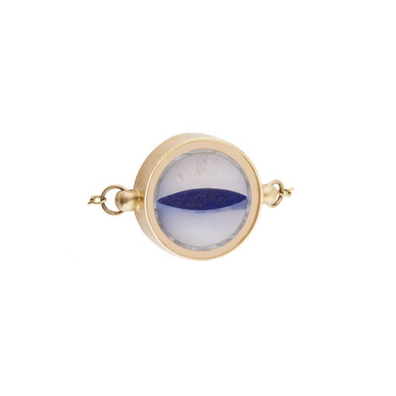 OUROBOROS Rainbow Moonstone & Lapis Lazuli Snake Eye 18 Karat Gold Bracelet (Kunsthandwerker*in) im Angebot