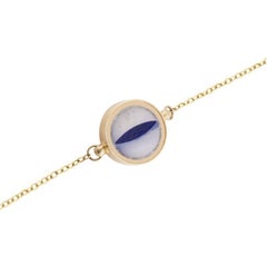 OUROBOROS Rainbow Moonstone & Lapis Lazuli Snake Eye 18 Karat Gold Bracelet