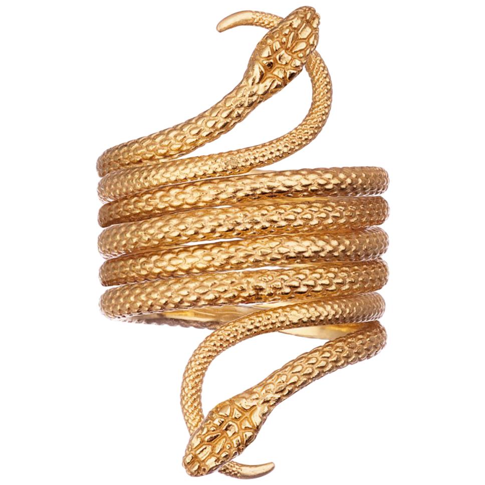 OUROBOROS Rose, White Gold and Yellow 18 Karat Gold Snake Stacking Rings  For Sale