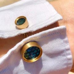 OUROBOROS  Scale Carved Moonstone, Labradorite, Agate & Lapis Lazuli Cufflinks