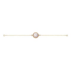 OUROBOROS Snake Scale Carved Rainbow Moonstone 18 Karat Gold Necklace