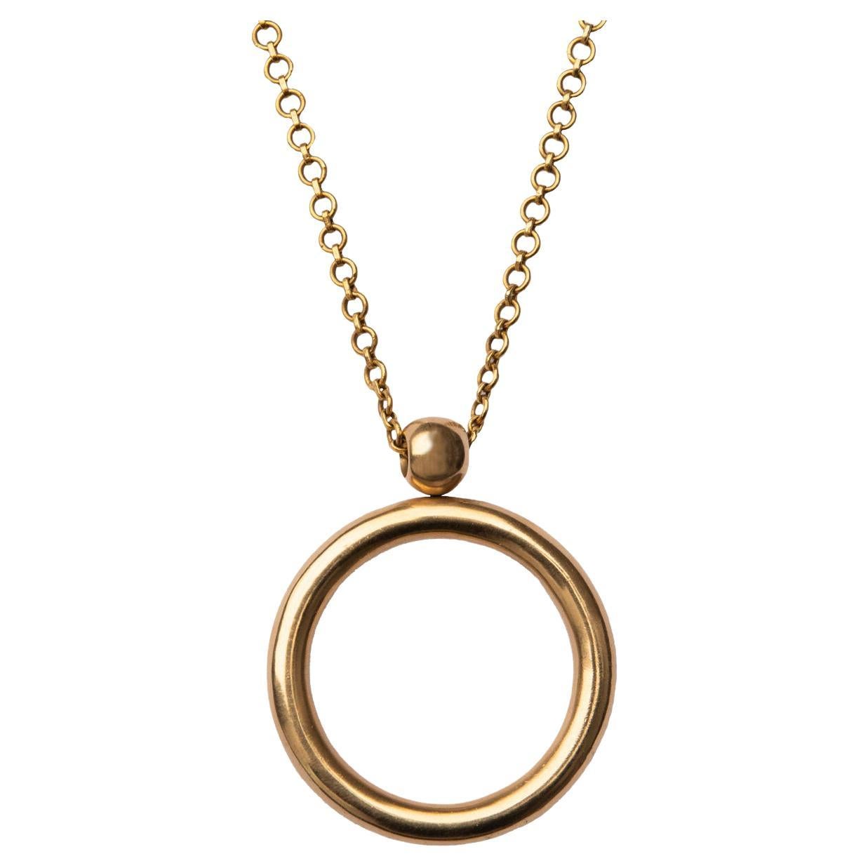 Ouroboros Solid 18kt Gold Pendant For Sale