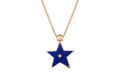 OUROBOROS Star Lapis Lazuli Spinning Pendant Handmade 18 Karat Gold Necklace