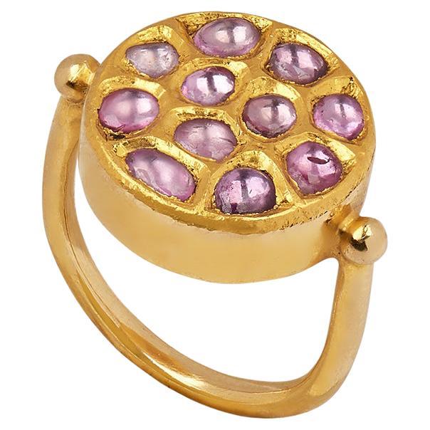 OUROBOROS 'Sunset, ' Pink Sapphire Gold Ring For Sale