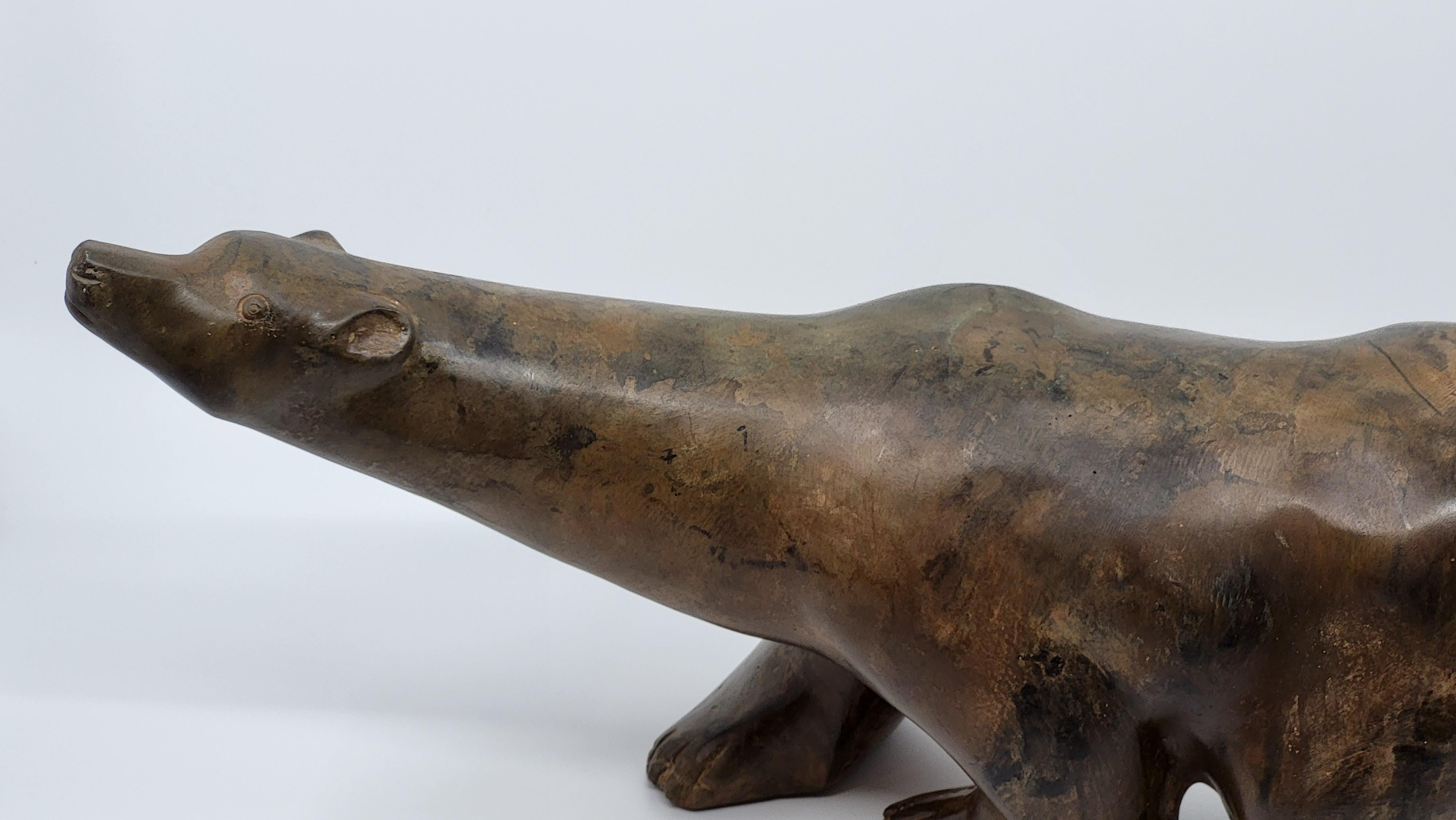 Bronze Notres Polaire Pierre Chenet grande  en bronze à patine brune Français circa 2000 en vente