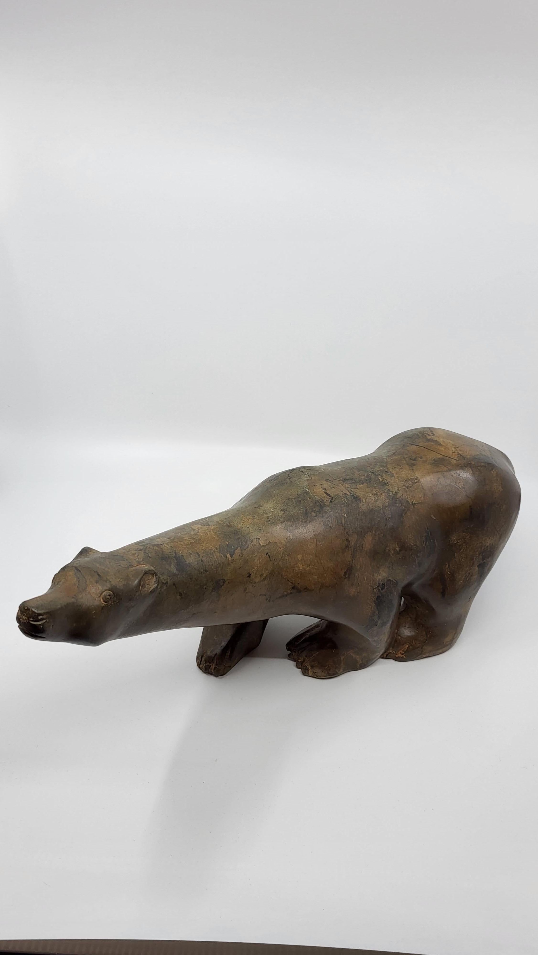 XXIe siècle et contemporain Notres Polaire Pierre Chenet grande  en bronze à patine brune Français circa 2000 en vente