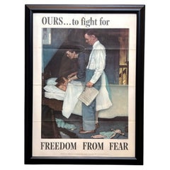 « Le nôtre… Pour quoi se battre. Affiche vintage de la Seconde Guerre mondiale intitulée « Freedom from Fear » (Libérés de la peur), par Norman Rockwell