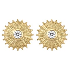 Oursin Diamond Earrings in 18k Yellow Gold by MARIANNE CANARELLI