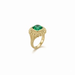 Oursin Ring in 18k Yellow Gold with Green Tourmaline by MARIANNE CANARELLI