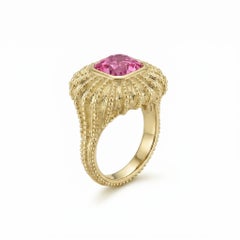 Oursin Ring in 18k Yellow Gold with Pink Tourmaline by MARIANNE CANARELLI
