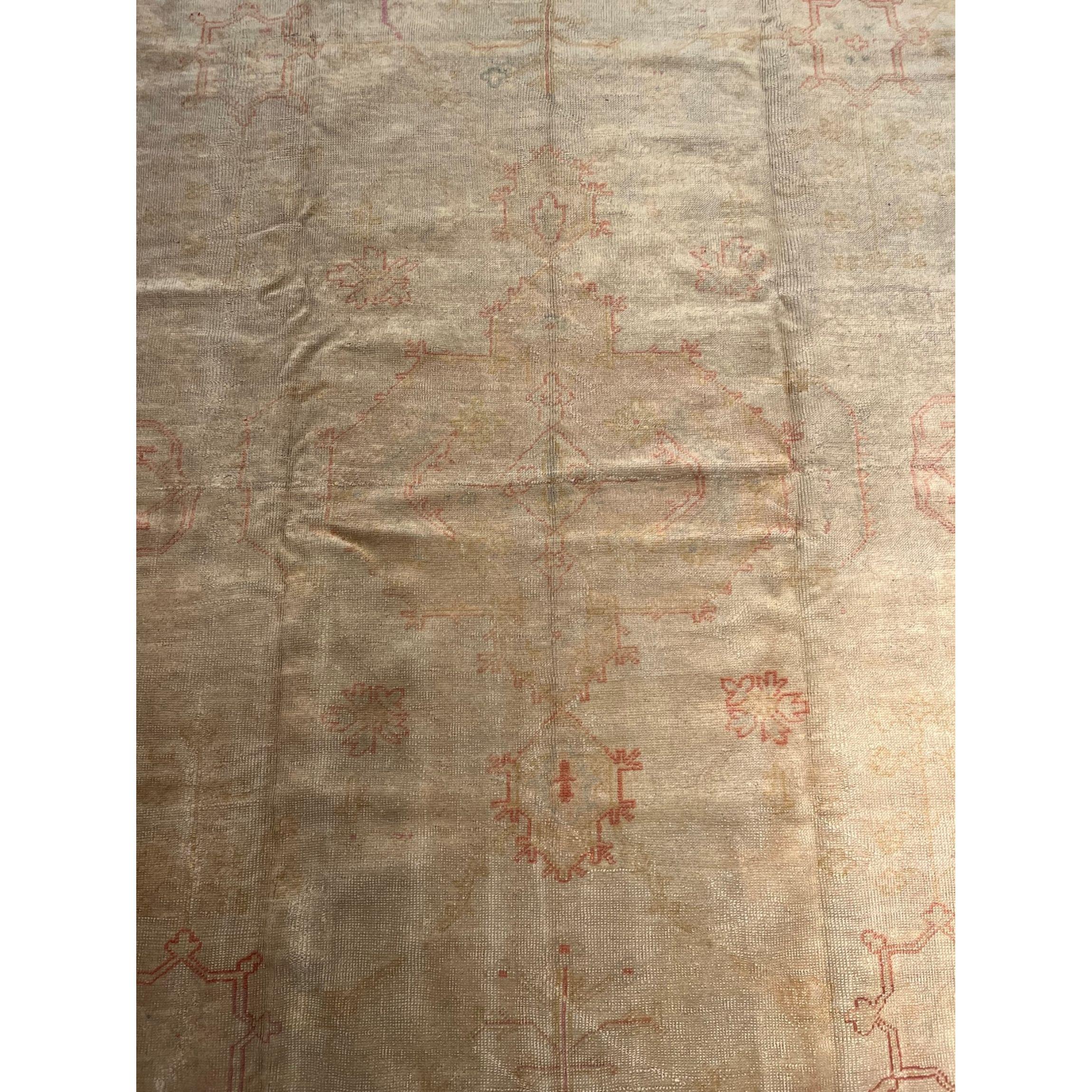 Oushak Antique Rug- 11.4x8.0 In Good Condition For Sale In Los Angeles, US