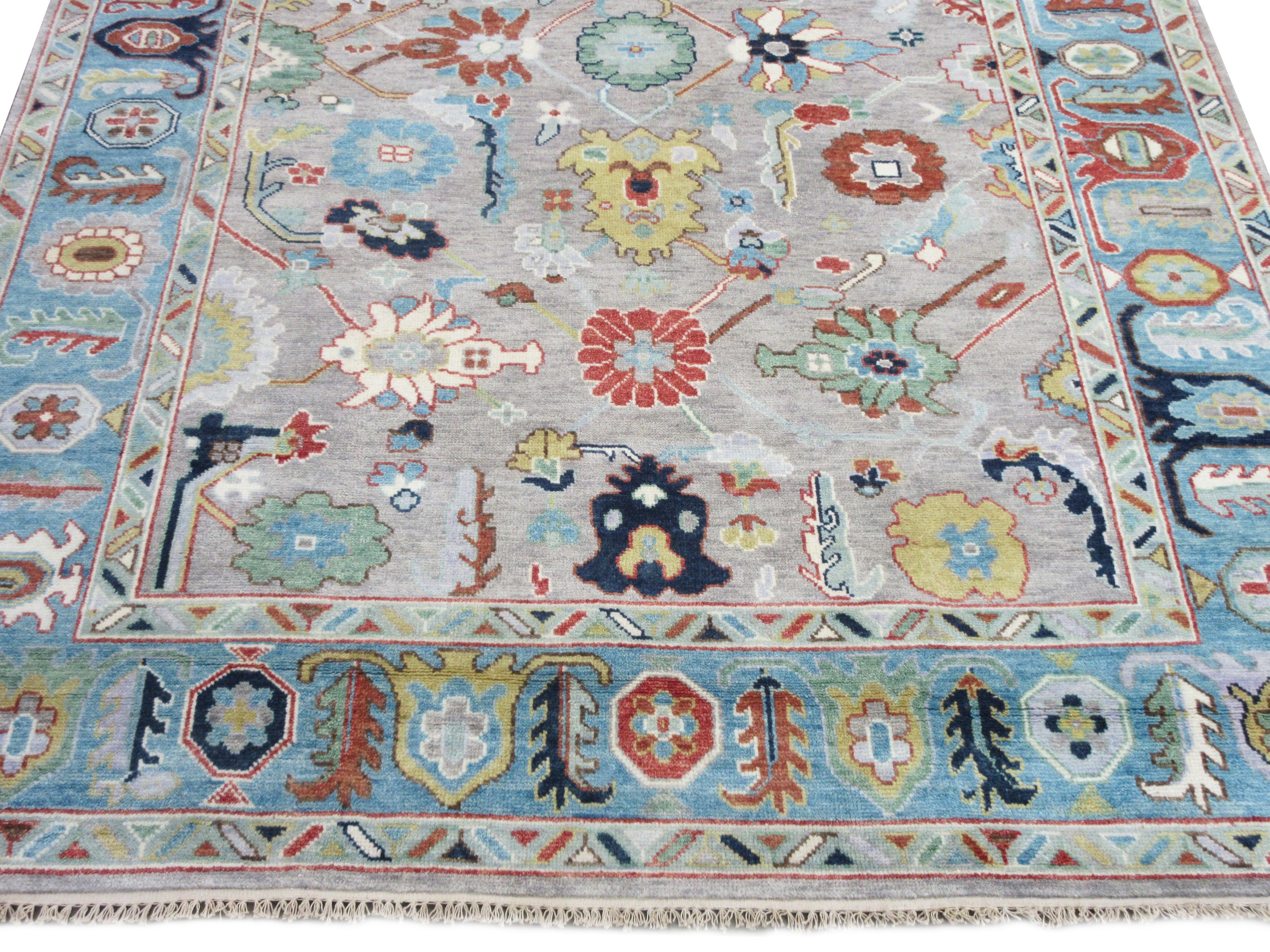 Indian Oushak Area Rug For Sale