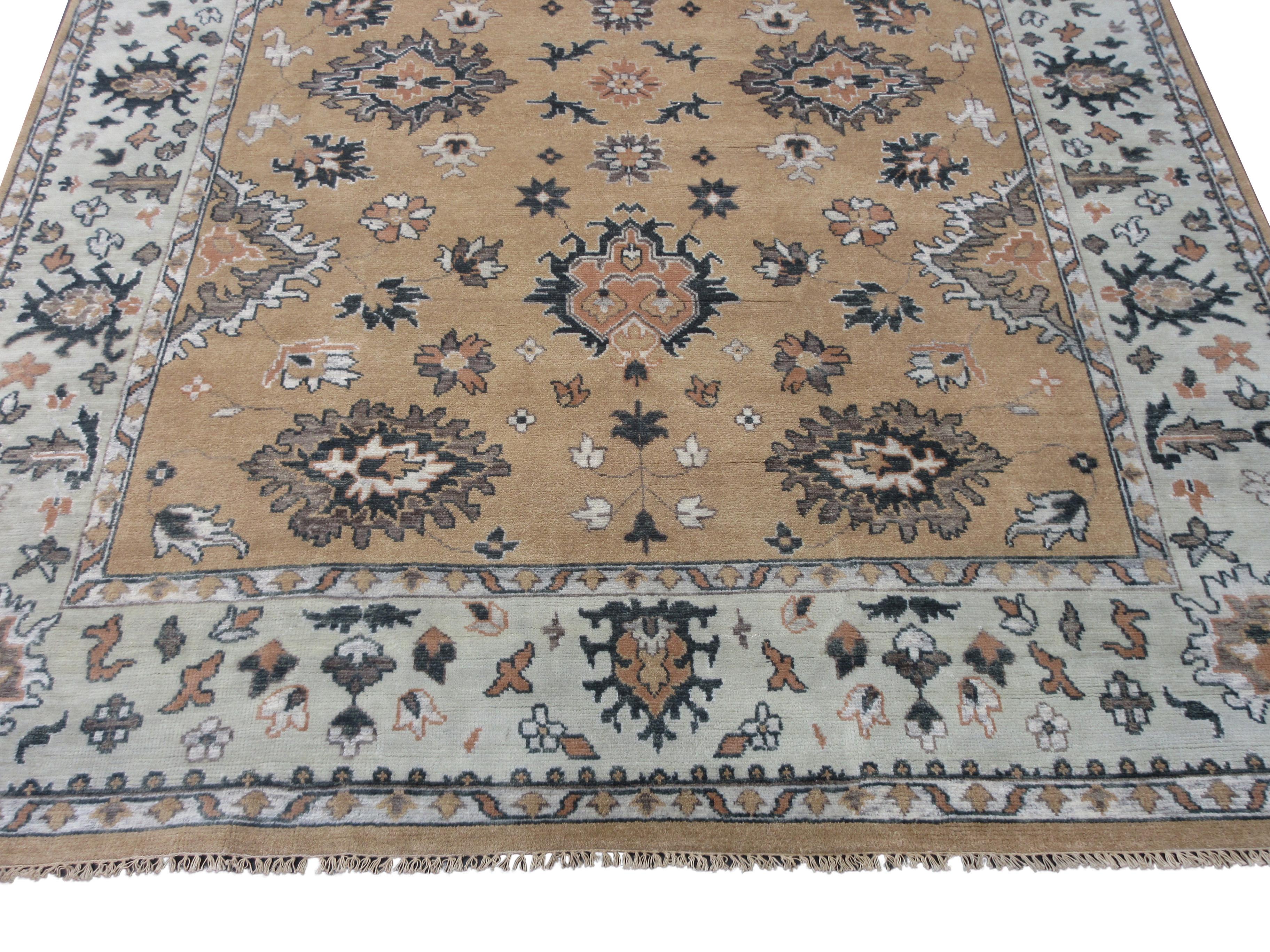 Indian Oushak Area Rug For Sale