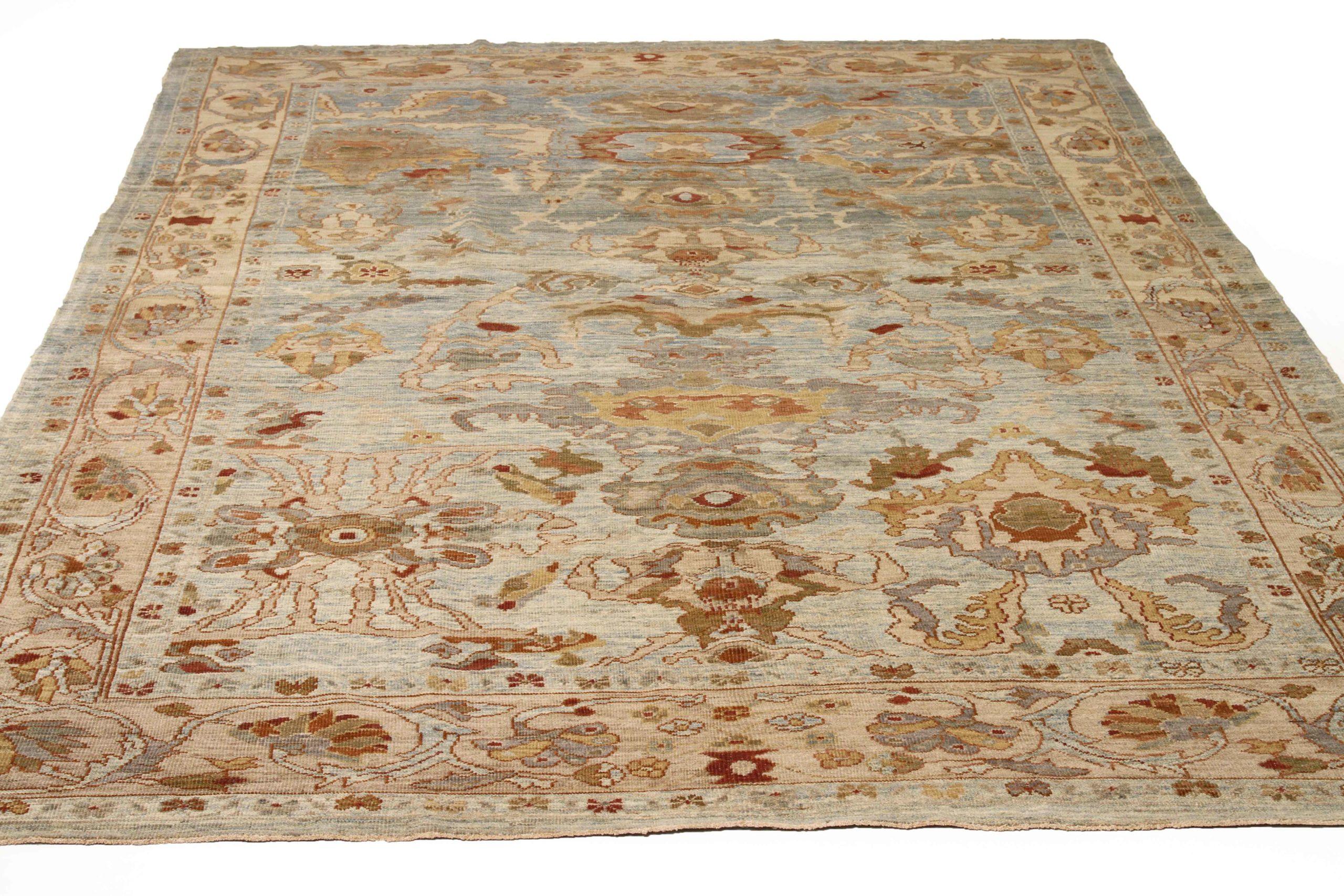 Entdecken Sie die Eleganz dieses einzigartigen Oushak-Teppichs mit Area Rugs. Dieses exklusive Design, das mit viel Liebe zum Detail entworfen wurde, ist perfekt, um Ihren Raum zu verschönern.