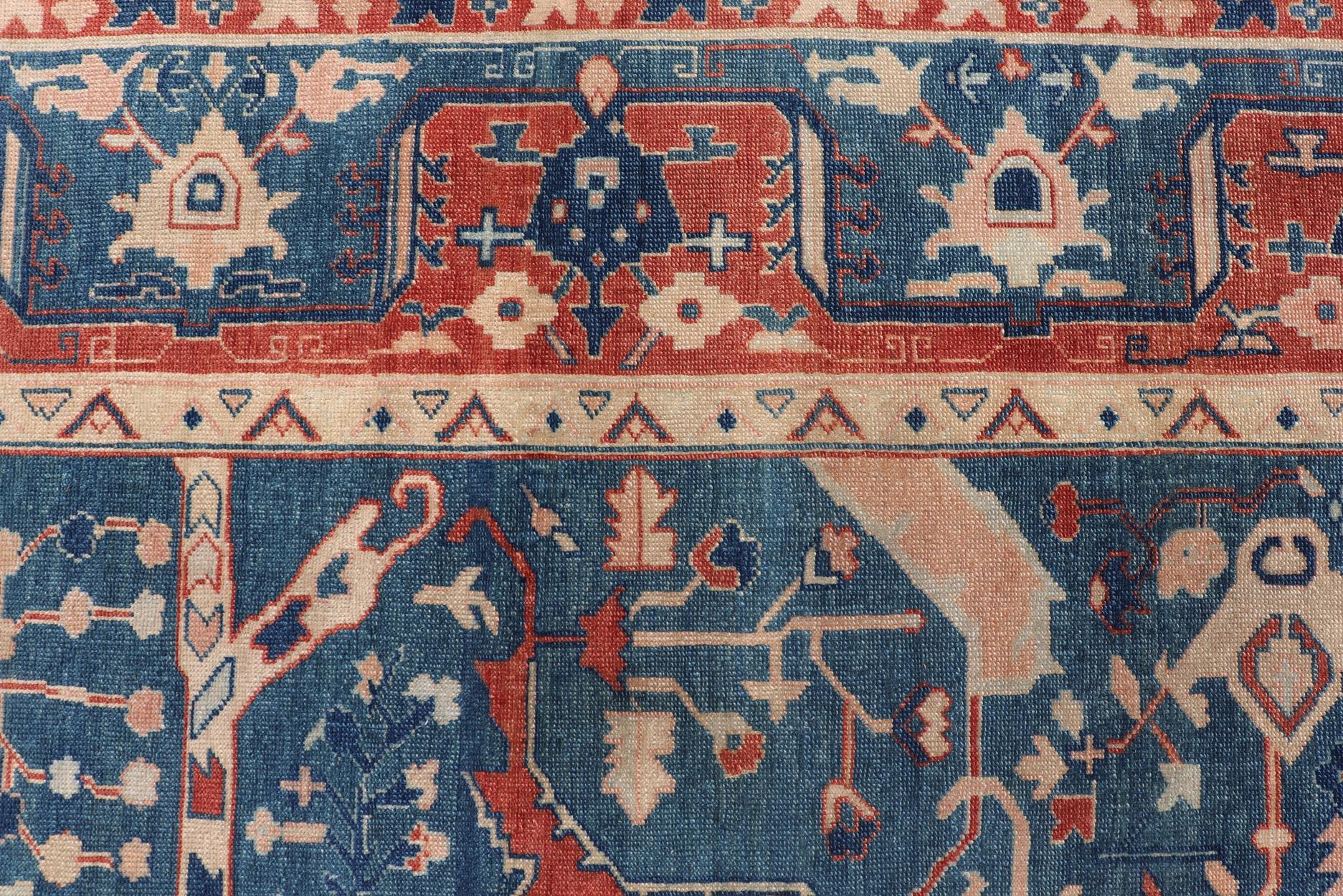 Oushak Keivan Woven Arts Fine Turkish Rug with Garus Design   9'1 x 11'8 For Sale