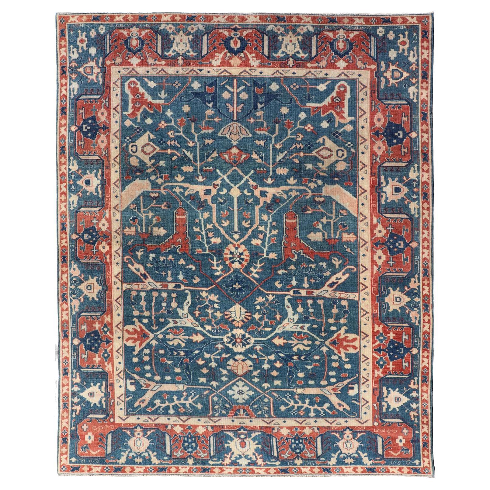 Keivan Woven Arts Fine Turkish Rug with Garus Design   9'1 x 11'8 For Sale