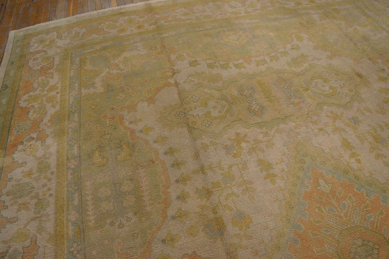 Wool Early 20th Century Turkish Oushak Carpet ( 9'10