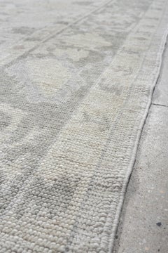 Oushak Carpet, Pale Gray Field, circa 1930s