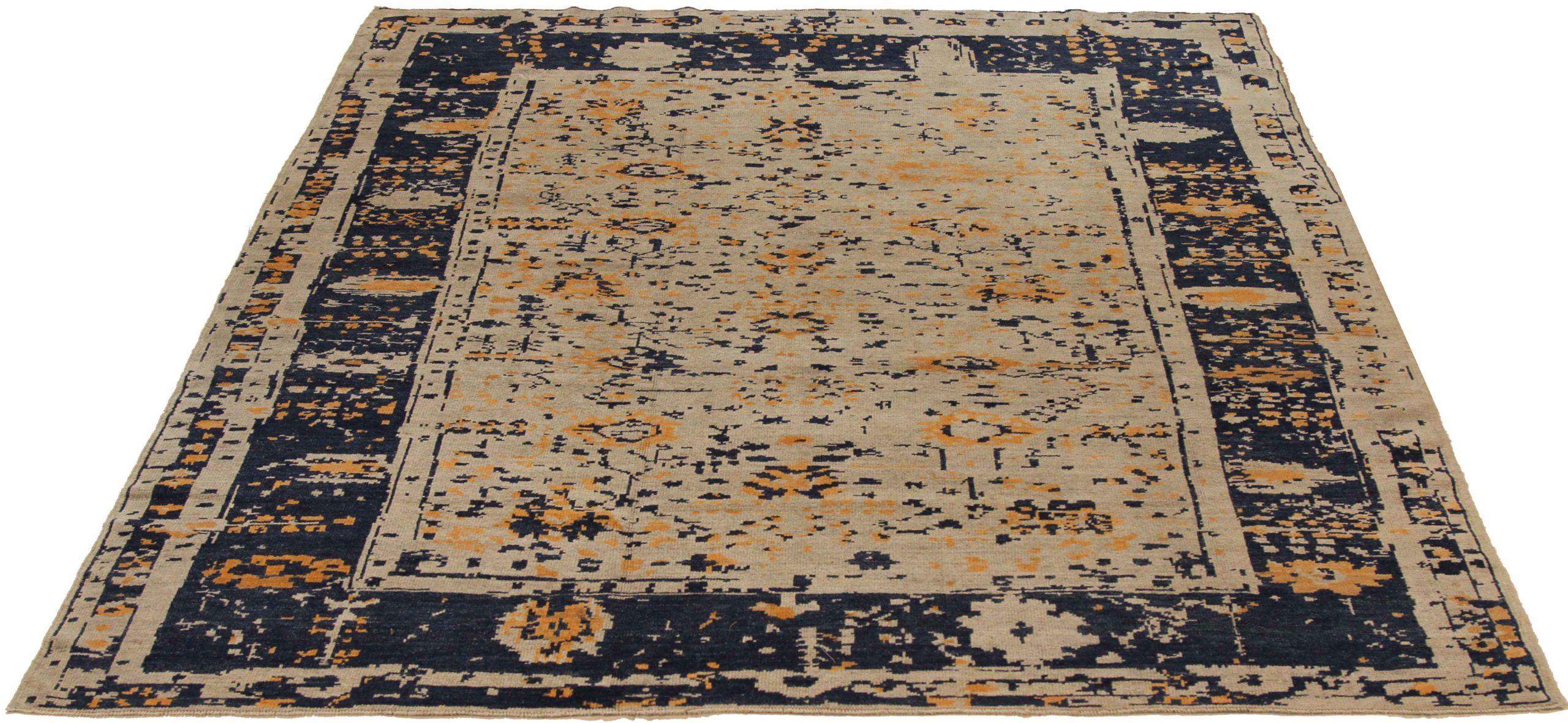 Discover the elegance of this unique Oushak featuring beautiful craftsmanship in Circa 1990. Designed with meticulous attention to detail, this exclusive design is perfect for enhancing your space.
