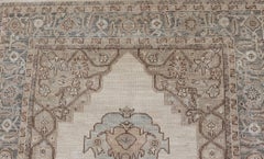 Fine Tabriz Gallery Rug with Soft Ivory Field and Accents in Taupe 4'11 x 9'10