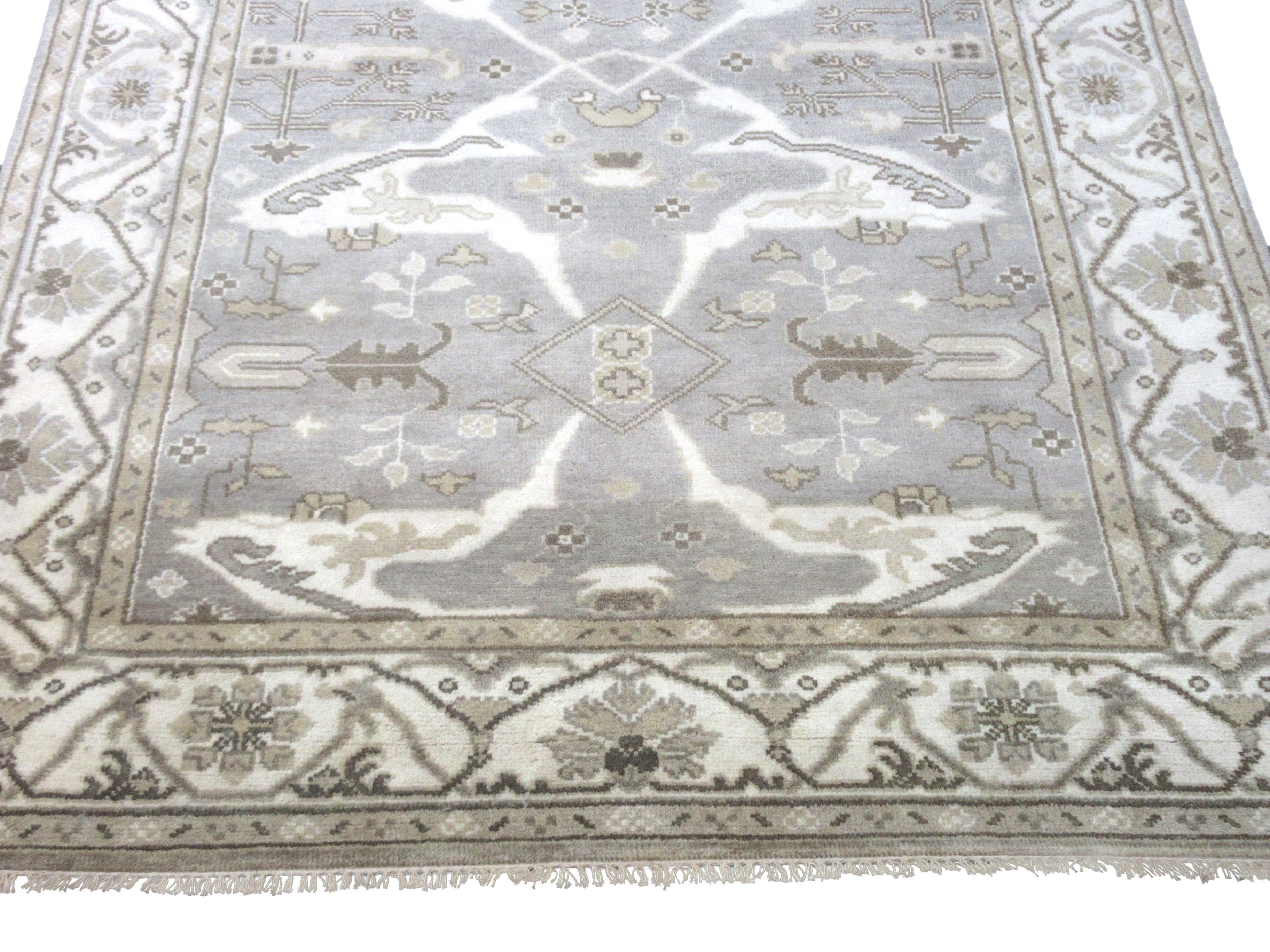 Indian Oushak Gallery Runner For Sale