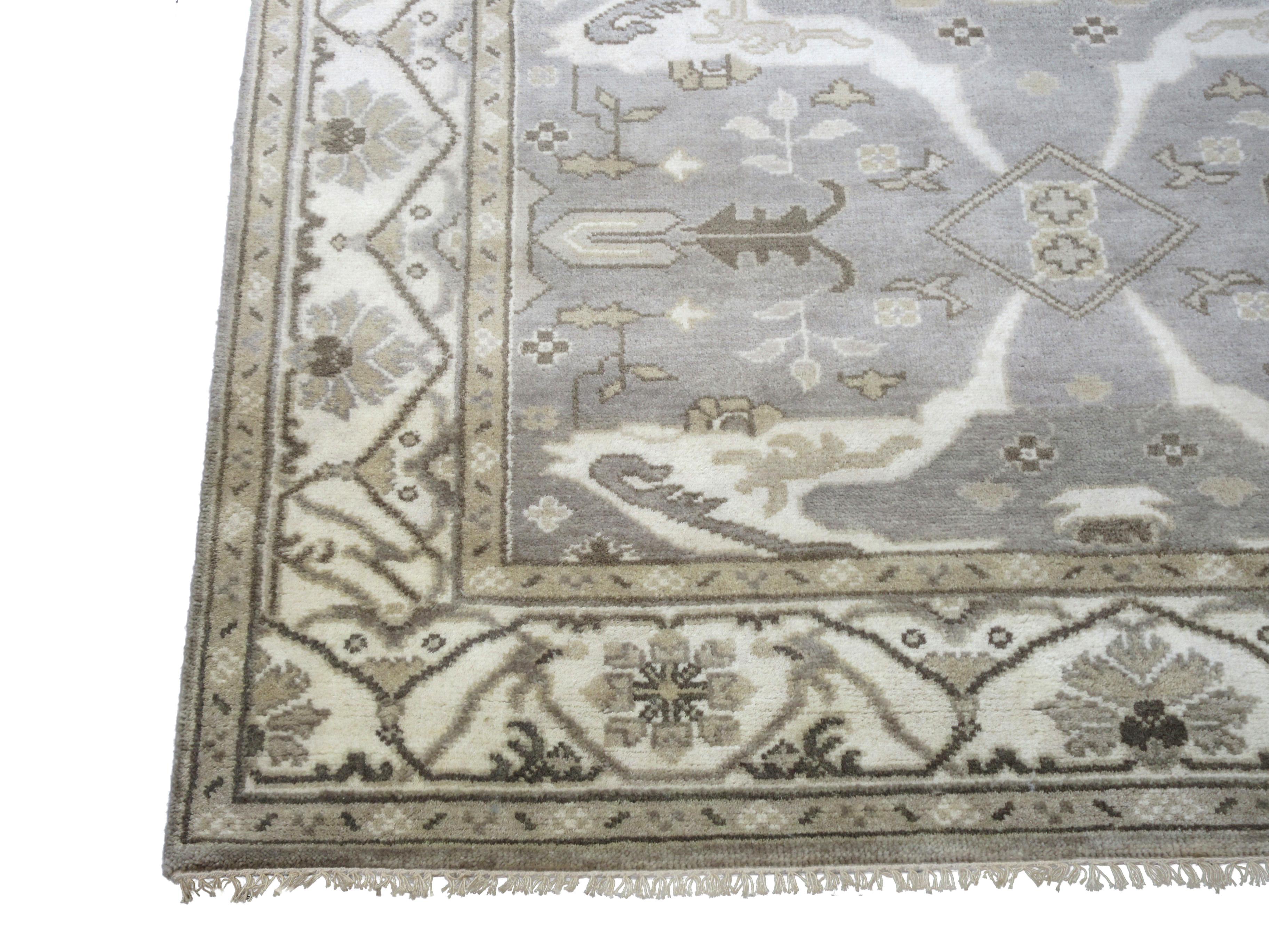 Hand-Knotted Oushak Gallery Runner For Sale