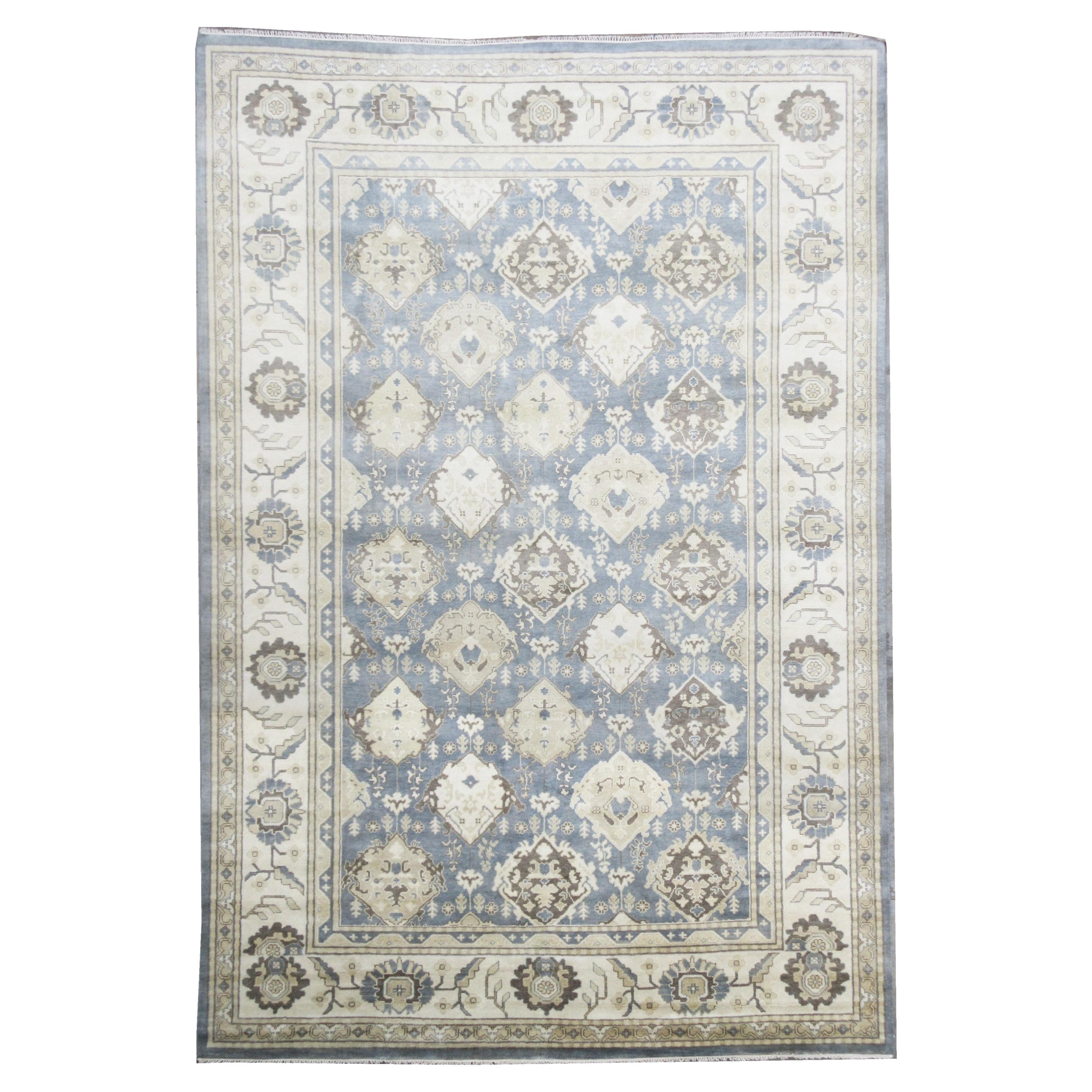 Oushak Hand-Knotted Rug