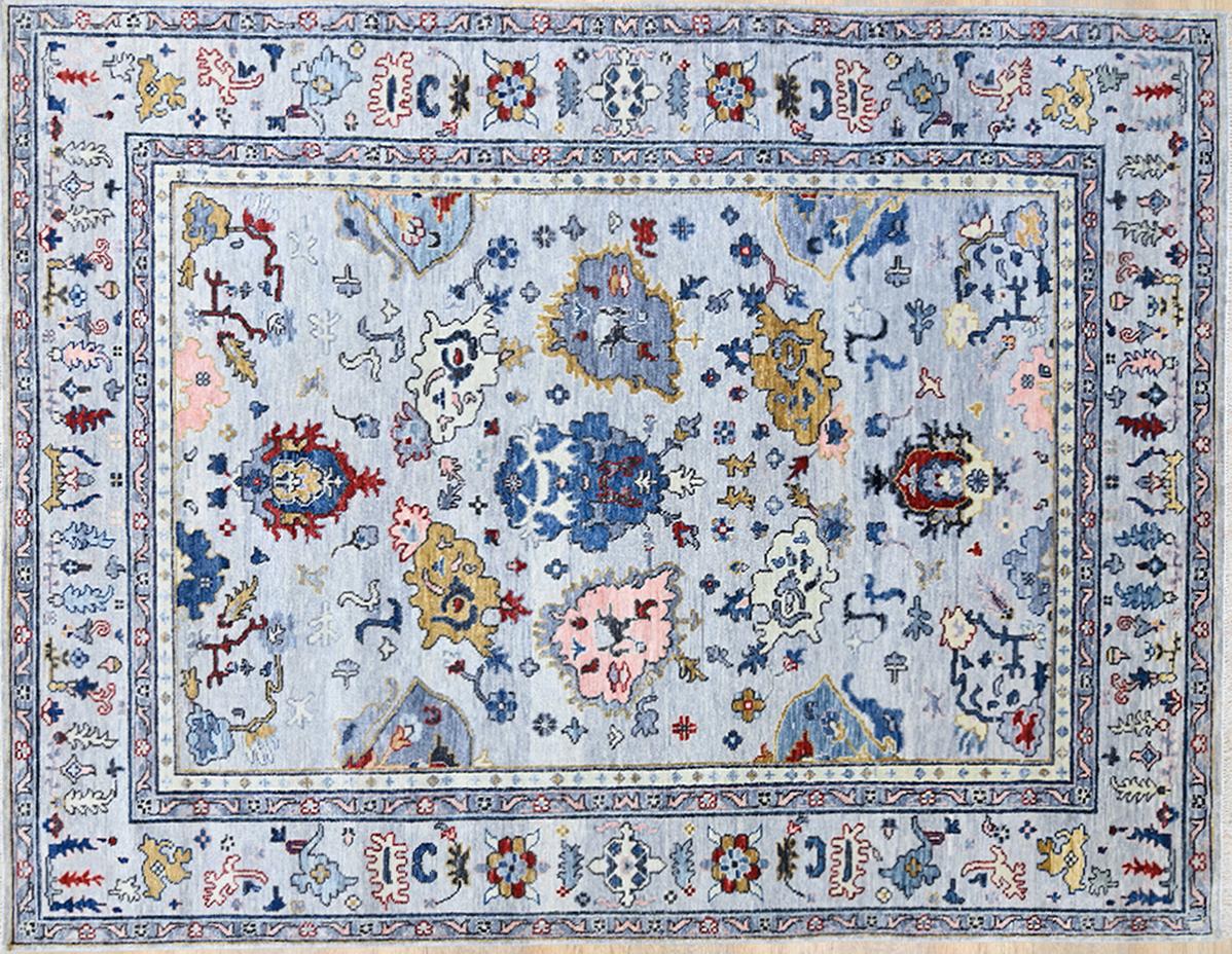 Oushak Hand-Knotted Wool Rug In New Condition For Sale In Laguna Hills, CA