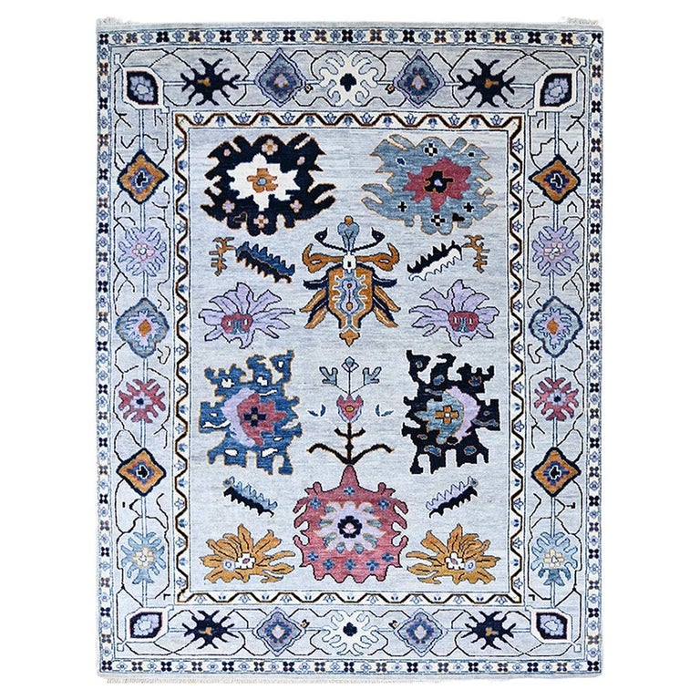 Oushak Hand-Knotted Wool Rug For Sale at 1stDibs