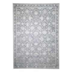 Oushak Influence Pure Silk with Oxidized Wool Hand Knotted Rug
