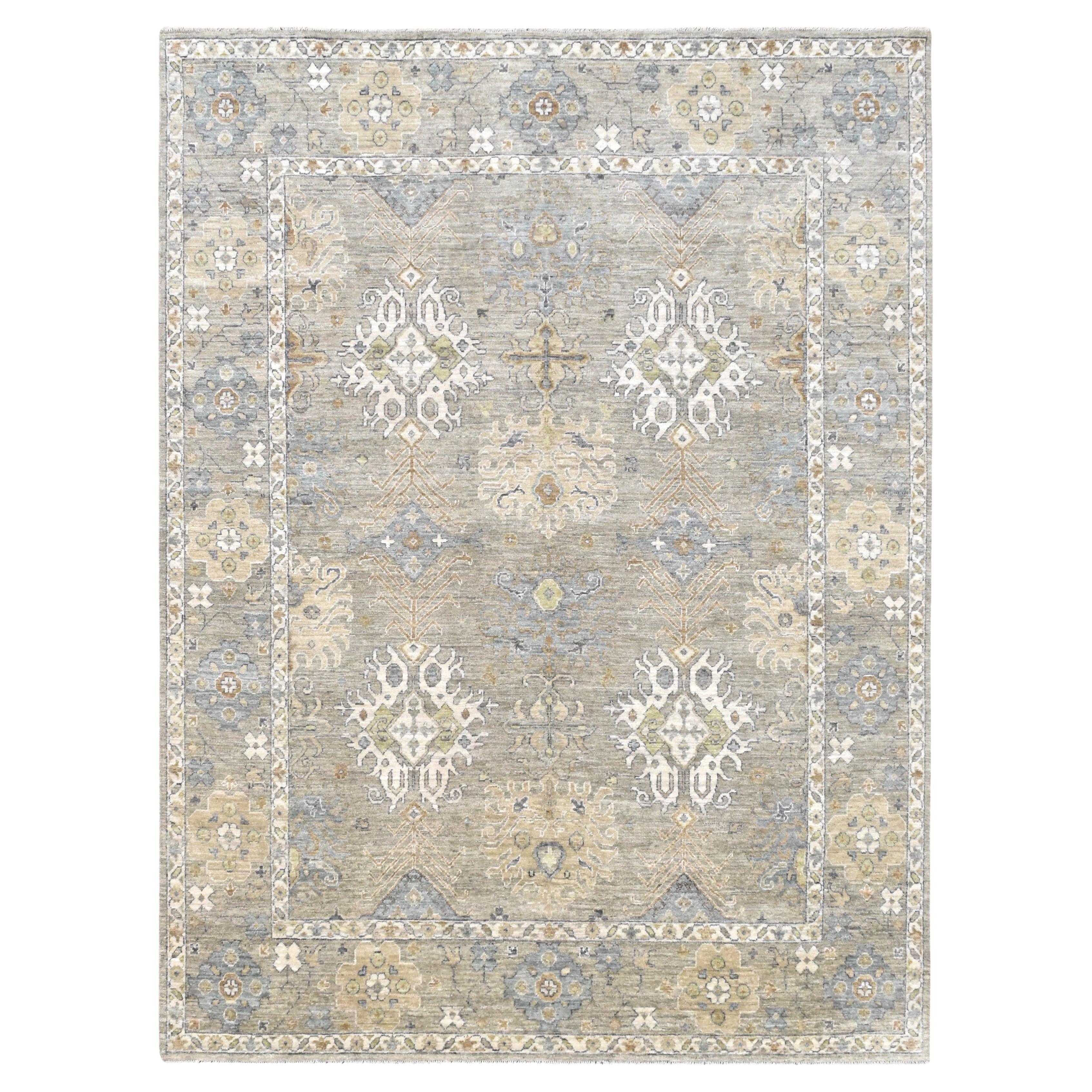 Oushak Inspirierter Wollteppich 9
x12