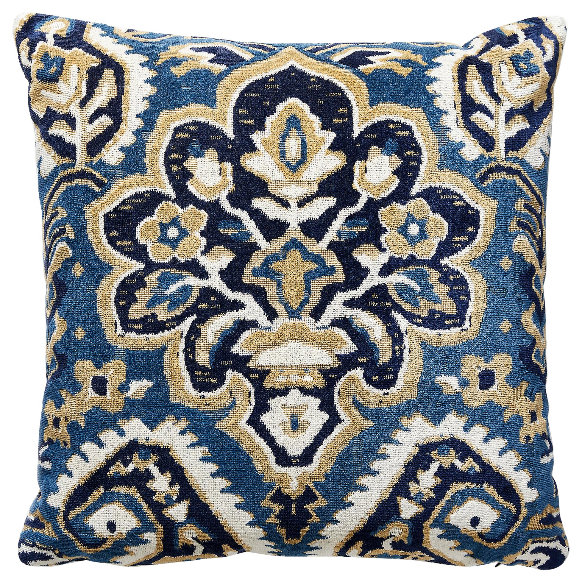 Almohada de terciopelo y lino Oushak