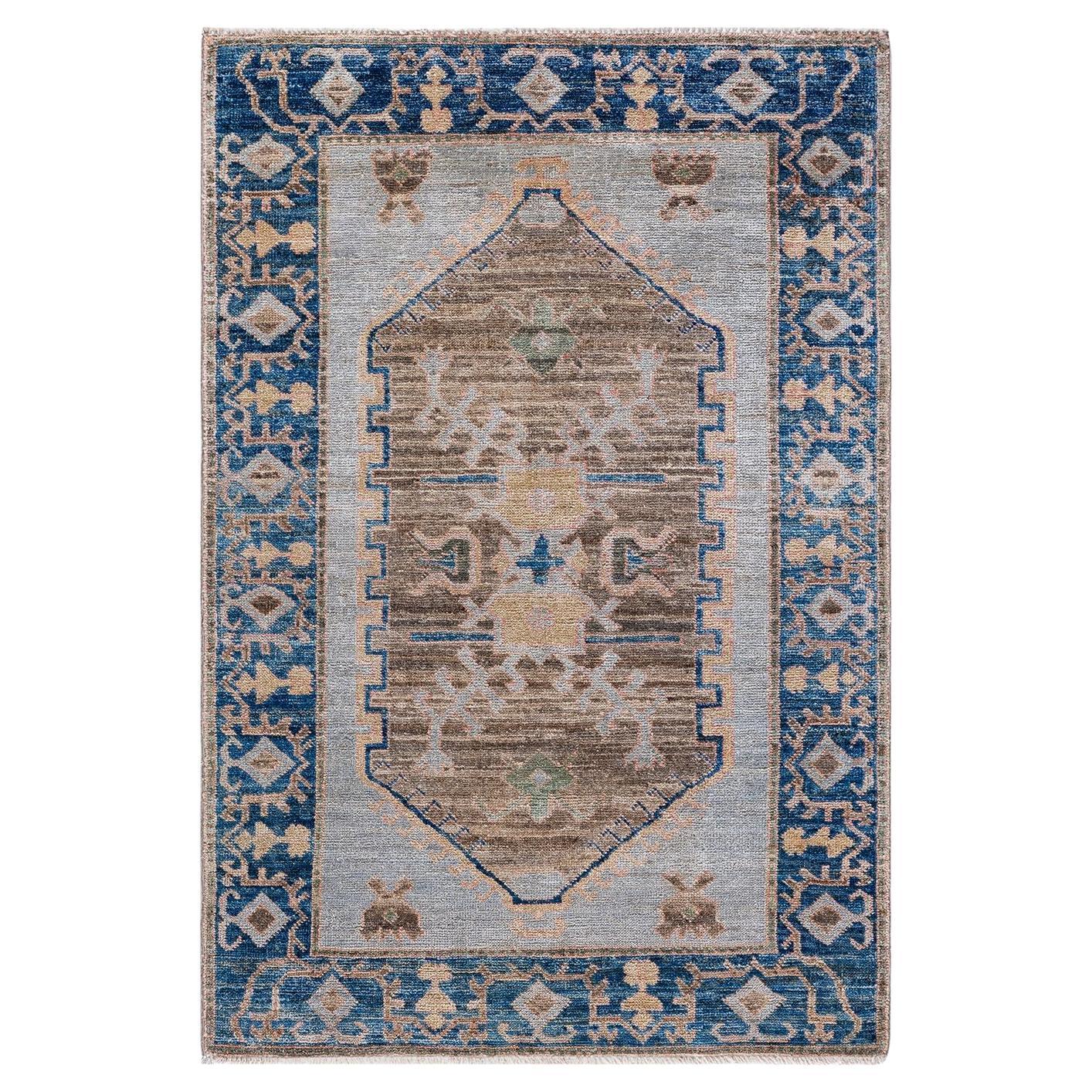 Oushak, One-of-a-kind hand knotted Runner Rug, Beige
