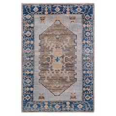 Oushak, One-of-a-kind hand knotted Runner Rug, Beige