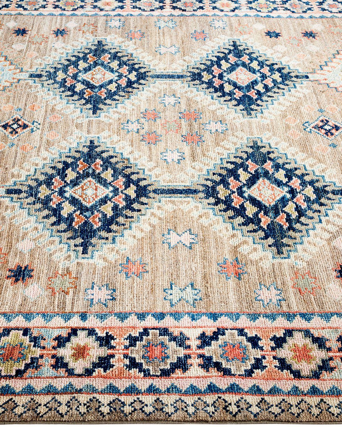 Pakistani Oushak, One-of-a-kind Hand Knotted Runner Rug, Beige For Sale