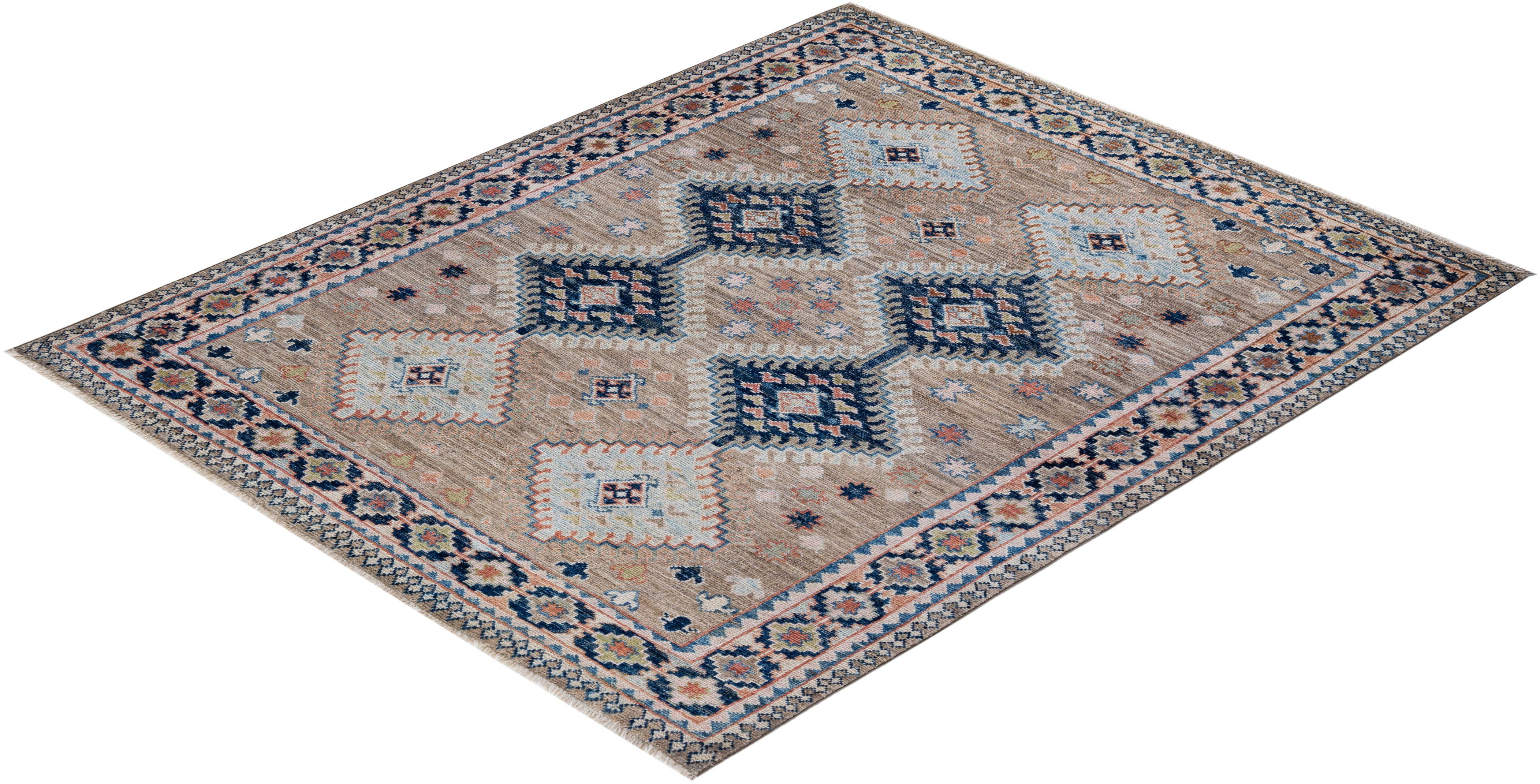 Oushak, One-of-a-kind Hand Knotted Runner Rug, Beige For Sale 1