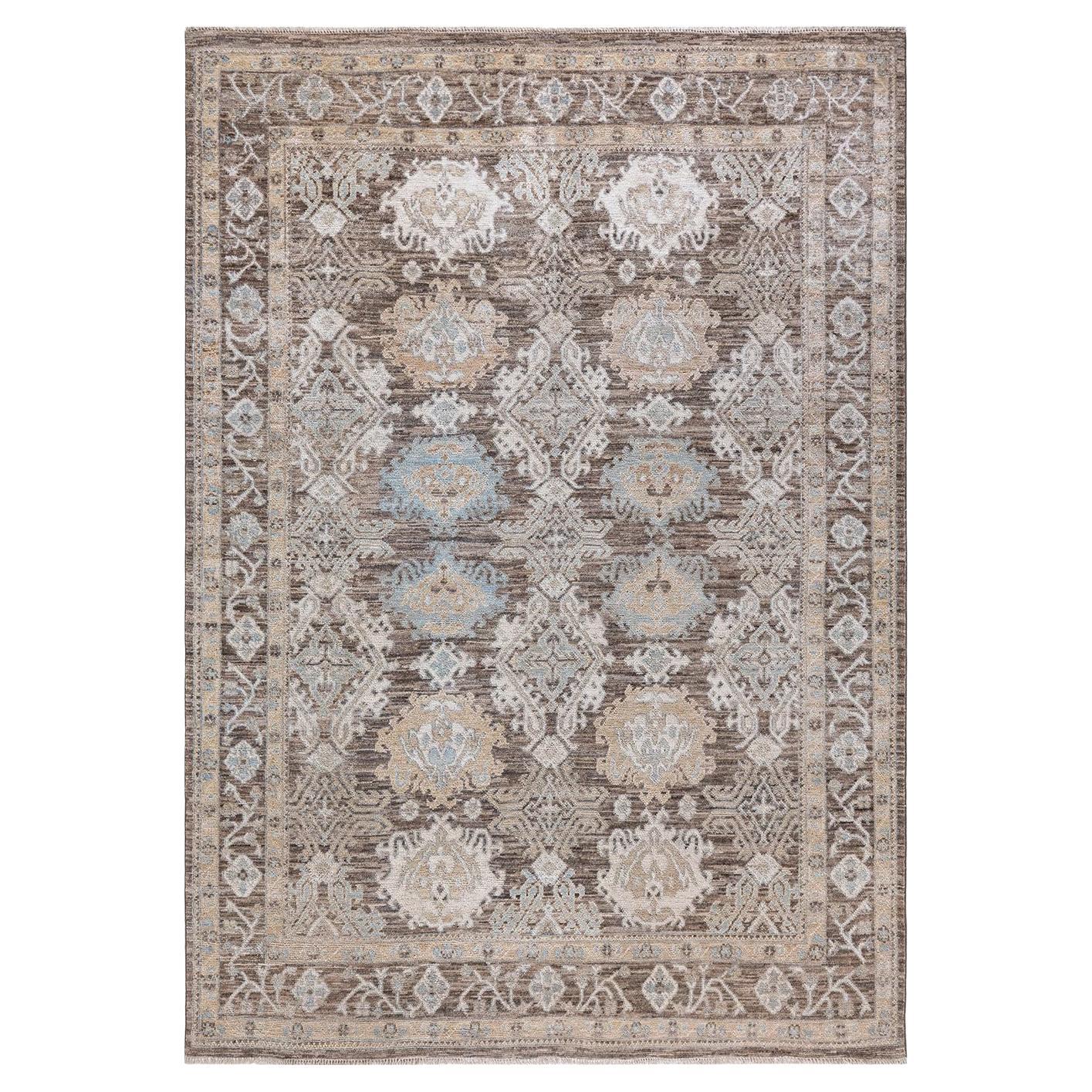 Oushak, One-of-a-kind Hand Knotted Runner Rug, Beige For Sale