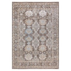 Tapis de course Oushak, unique en son genre, noué à la main.  Beige, 6' 1" x 8' 9"