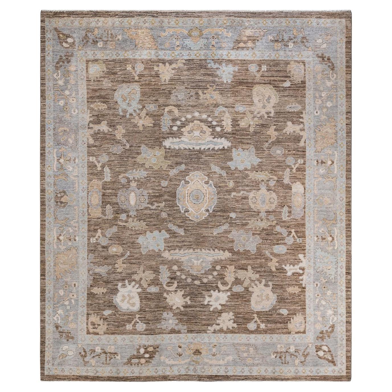 Oushak, One-of-a-kind Hand Knotted Runner Rug, Beige