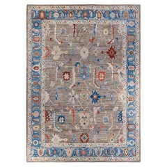 Oushak, One-of-a-kind Hand Knotted Runner Rug, Beige