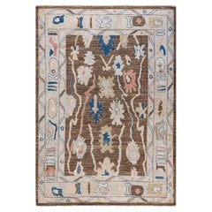 Oushak, One-of-a-kind hand knotted Runner Rug, Brown