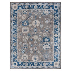 Oushak, One-of-a-kind Hand Knotted Runner Rug, Gray