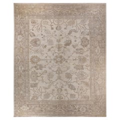 Oushak, One-of-a-kind Hand Knotted Runner Rug, Ivory